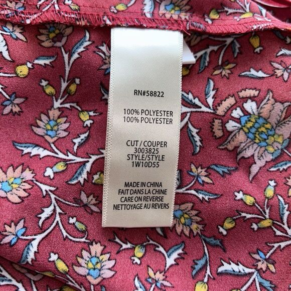 Max Studio Women's Red Floral Lightweight Long Sleeve Boho Tunic Top 1X - Picture 9 of 10